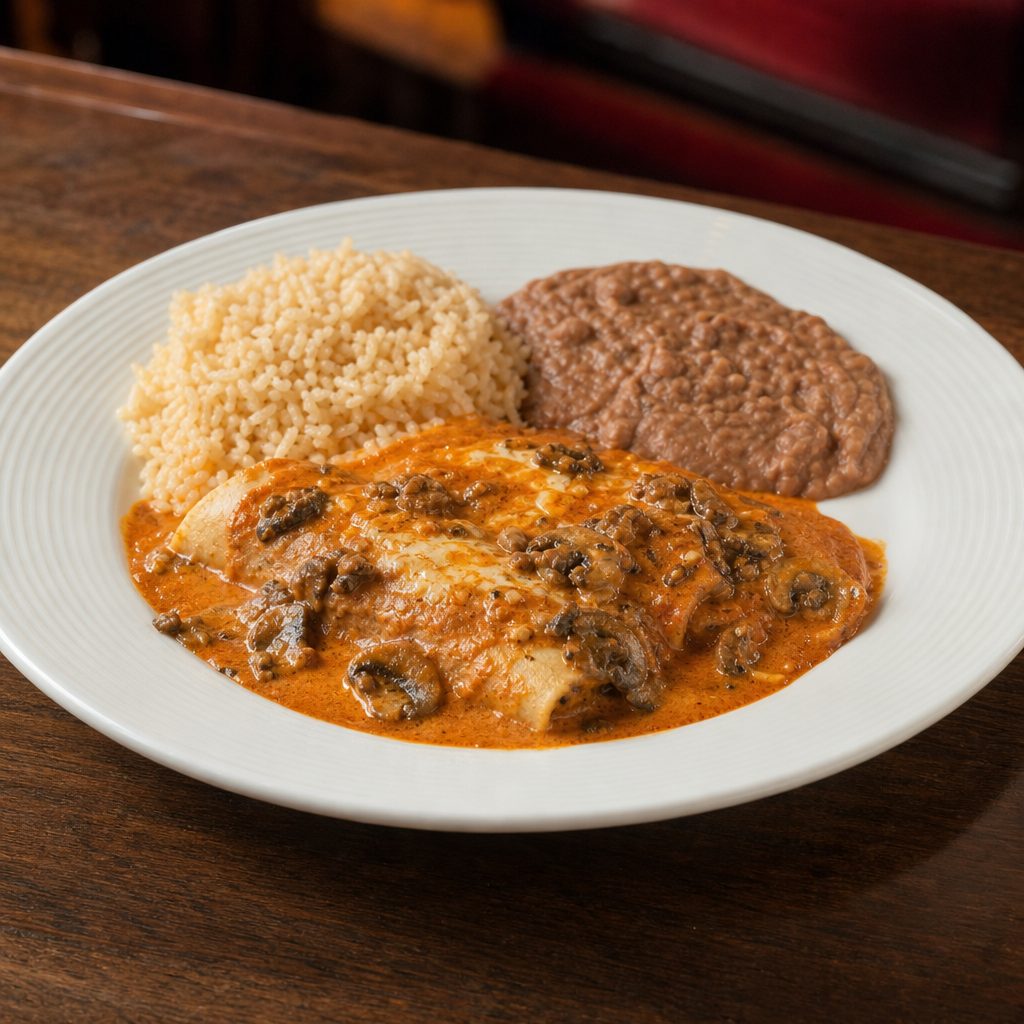 SPINACH ENCHILADAS.