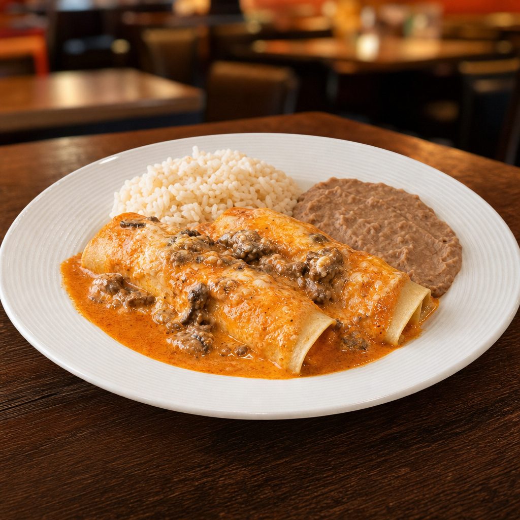 SPINACH ENCHILADAS.