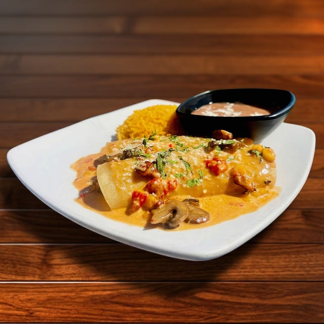 ENCHILADAS DEL MAR SHRIMP & SCALLOPS.